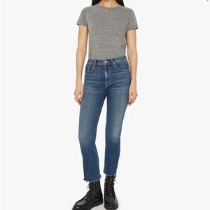 Mother the insider crop step fray jeans